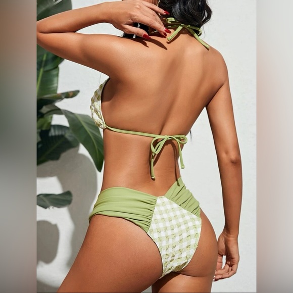 NWOT Swim Gingham Print Bikini Swimsuit - Picture 2 of 4